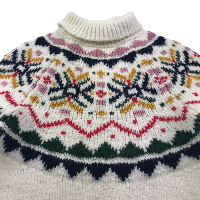 M&S 6 years white pattern jumper