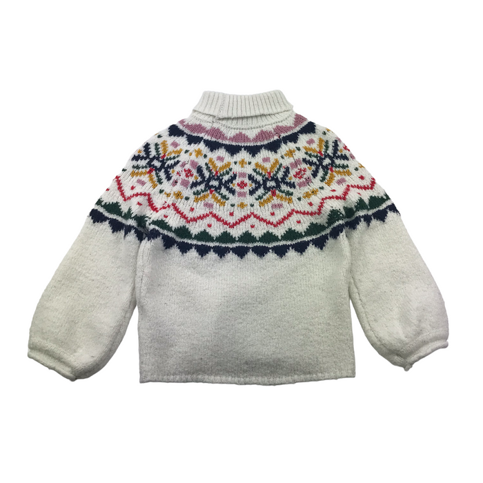 M&S 6 years white pattern jumper