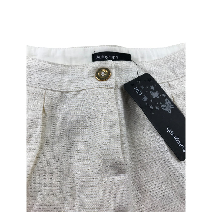 M&S 7-8 years cream white golden sparkly shorts