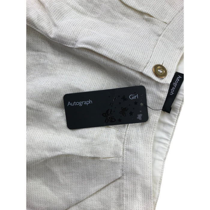 M&S 7-8 years cream white golden sparkly shorts