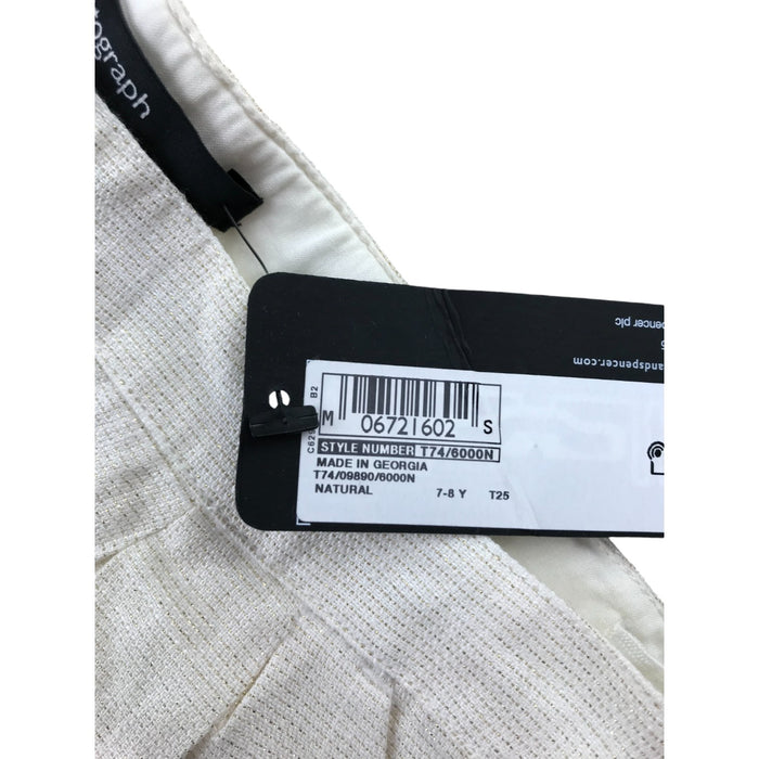 M&S 7-8 years cream white golden sparkly shorts