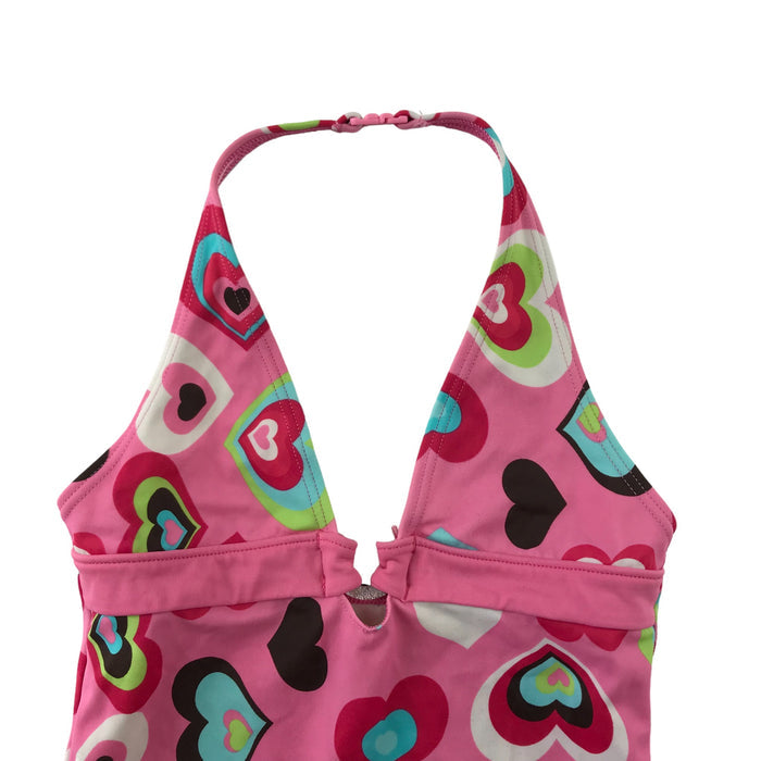 M&S 7-8 years pink hearts swim top