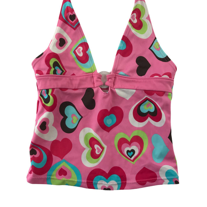 M&S 7-8 years pink hearts swim top