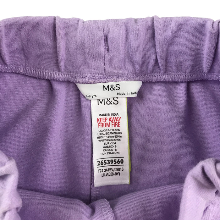 M&S 8-9 years lilac jersey cotton shorts