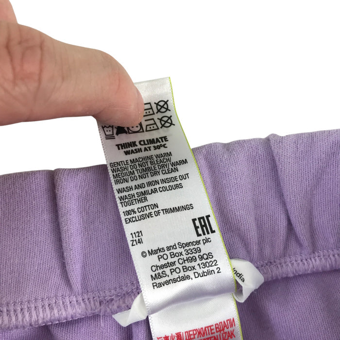 M&S 8-9 years lilac jersey cotton shorts