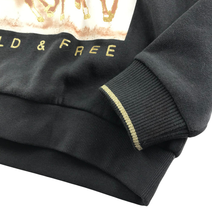 M&S 9-10 years black horse print with sequin hoodie