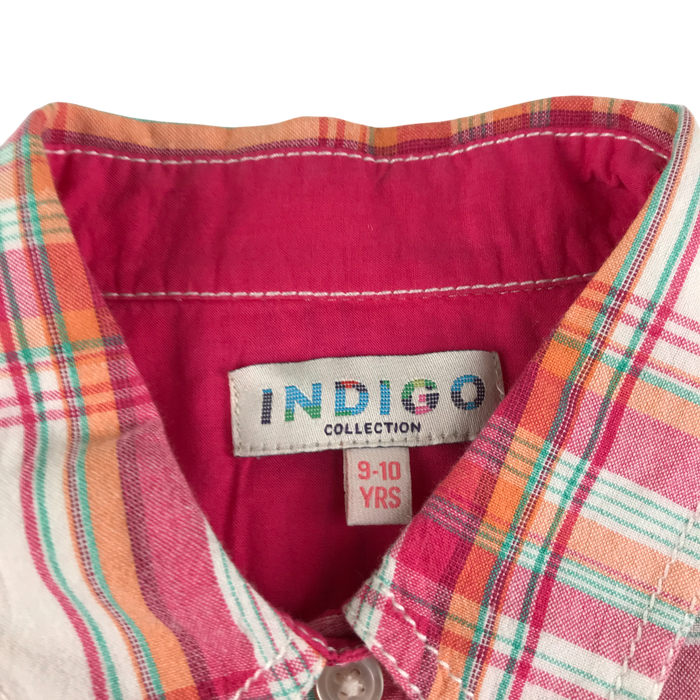 M&S 9-10 years multicolour checked cotton shirt