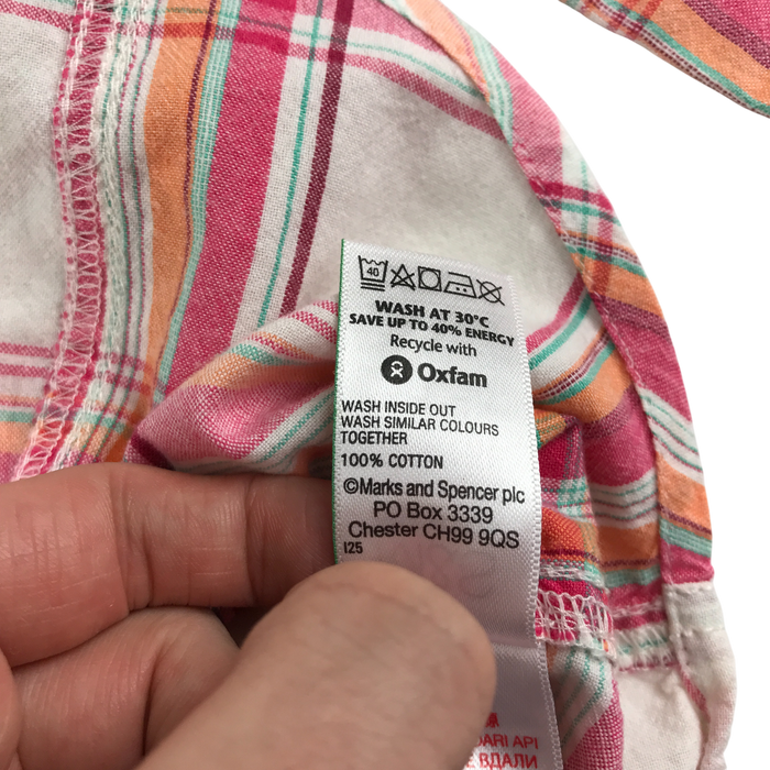 M&S 9-10 years multicolour checked cotton shirt