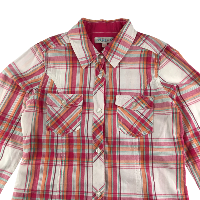 M&S 9-10 years multicolour checked cotton shirt