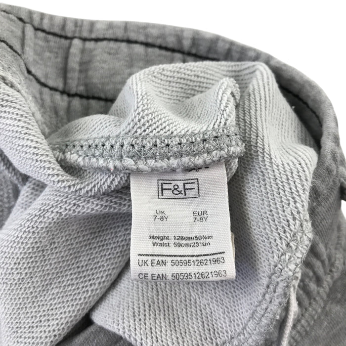 M&S and F&F 7-8 years shorts bundle grey jersey cotton polyester