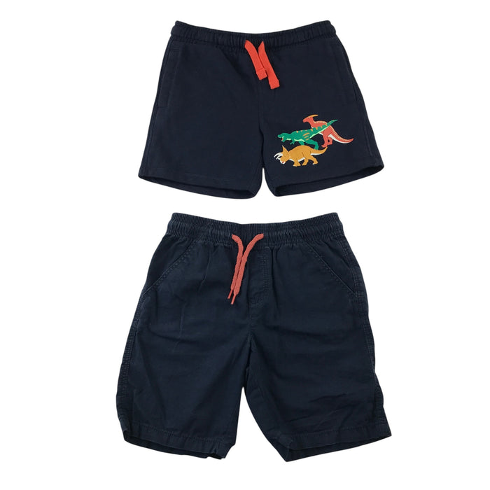 M&S and Lupilu 5-6 years shorts bundle navy blue dinosaur print cotton and polyester