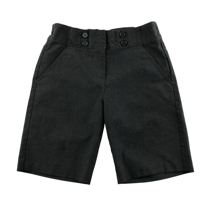 M&S grey girls button detail schools shorts