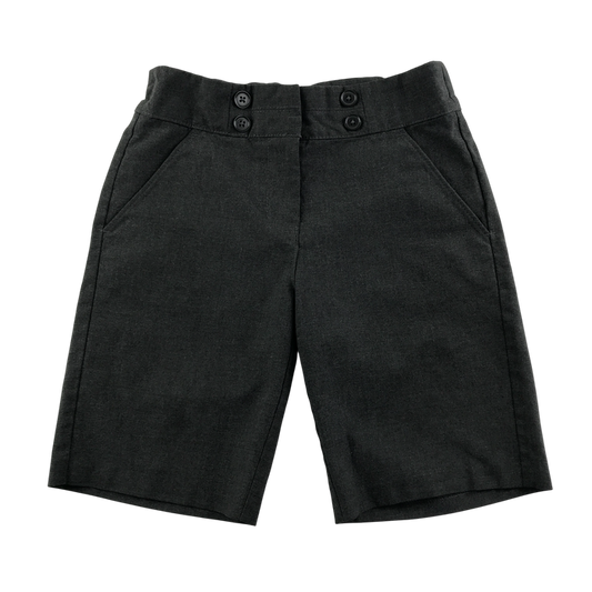 M&S grey girls button detail schools shorts