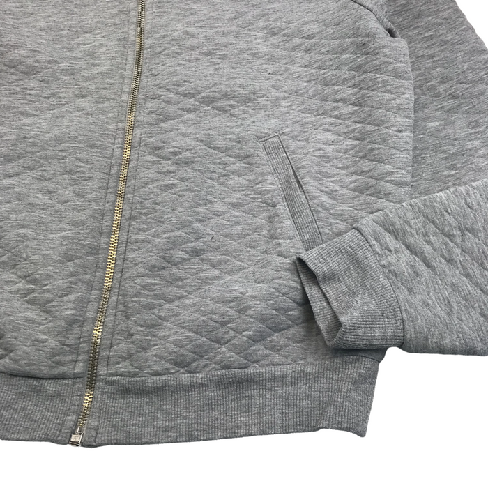 M&S women's 12 grey zipped quilted bomber style sweater