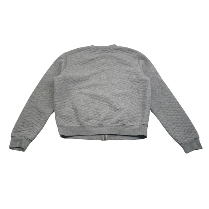M&S women's 12 grey zipped quilted bomber style sweater