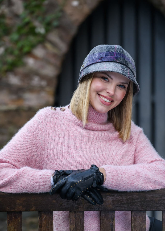 Mucros Flapper Hat | Purple Check