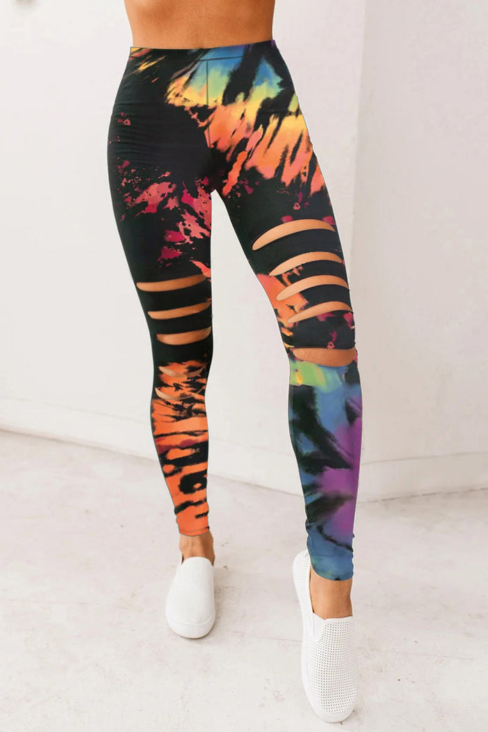 Multicolor Tie-Dye High-Waist Leggings for Women