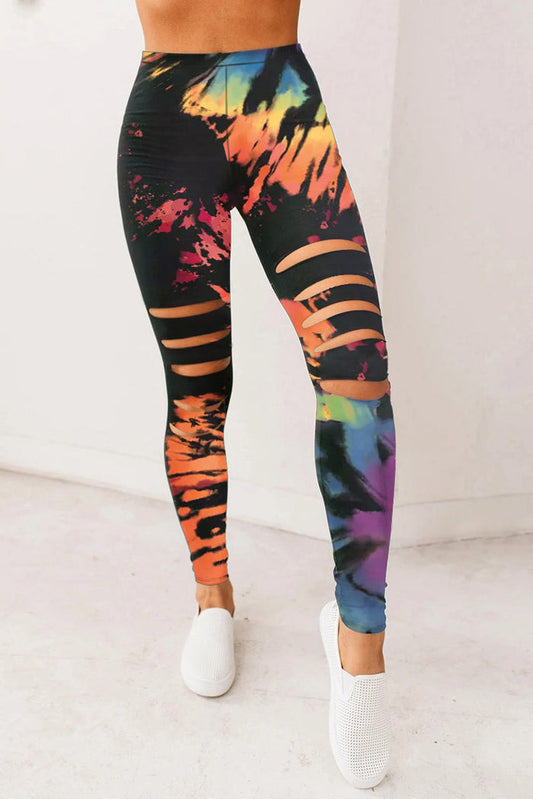 Multicolor Tie-Dye High-Waist Leggings for Women