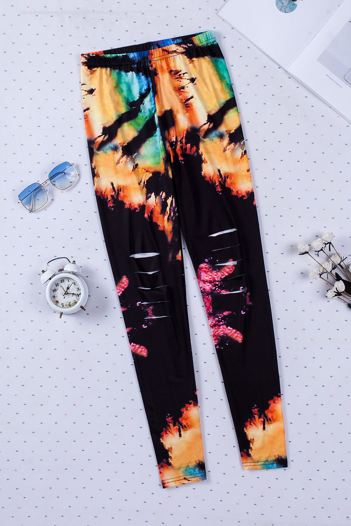 Multicolor Tie-Dye High-Waist Leggings for Women