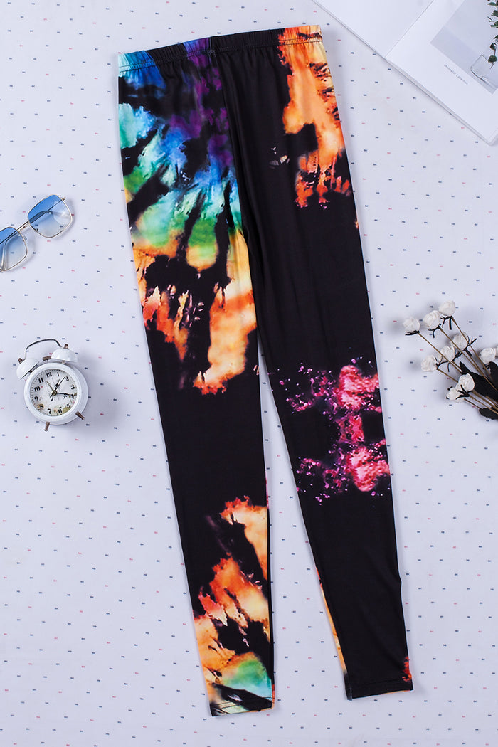Multicolor Tie-Dye High-Waist Leggings for Women