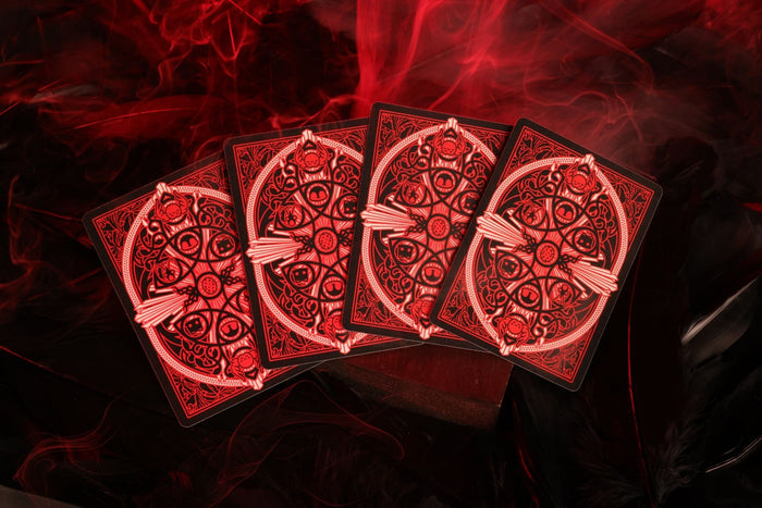 MYTHIC edition Wrath of Darkness card back with intricate designs on a dark background