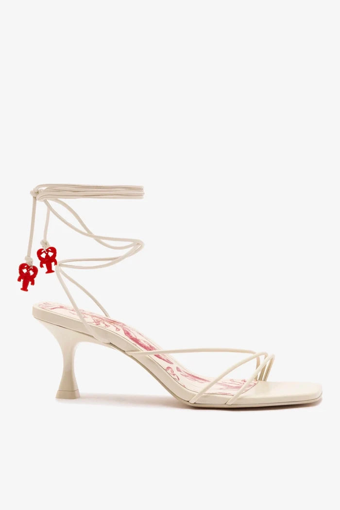 Nadia Sandal In Ivory Leather Sandal Larroudé