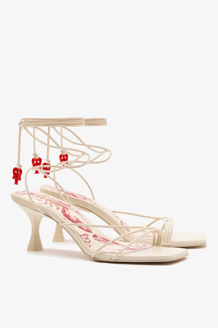 Nadia Sandal In Ivory Leather Sandal Larroudé