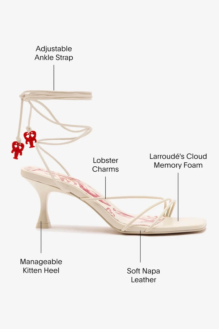 Nadia Sandal In Ivory Leather Sandal Larroudé
