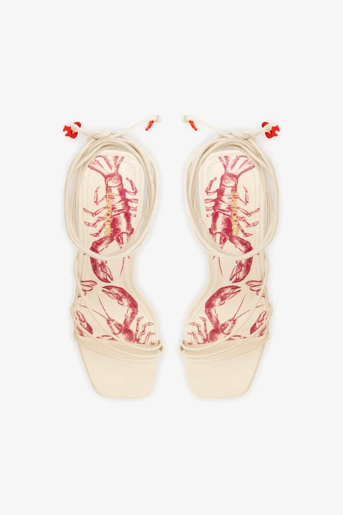 Nadia Sandal In Ivory Leather Sandal Larroudé