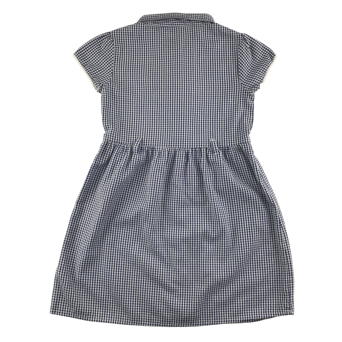 Navy gingham with belt girls school summer dress