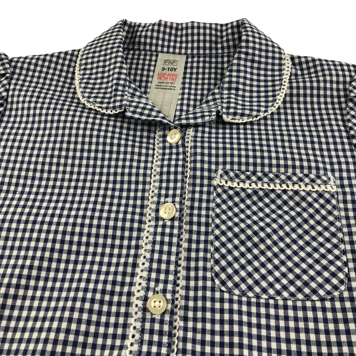 Navy gingham with buttons girls school summer dress