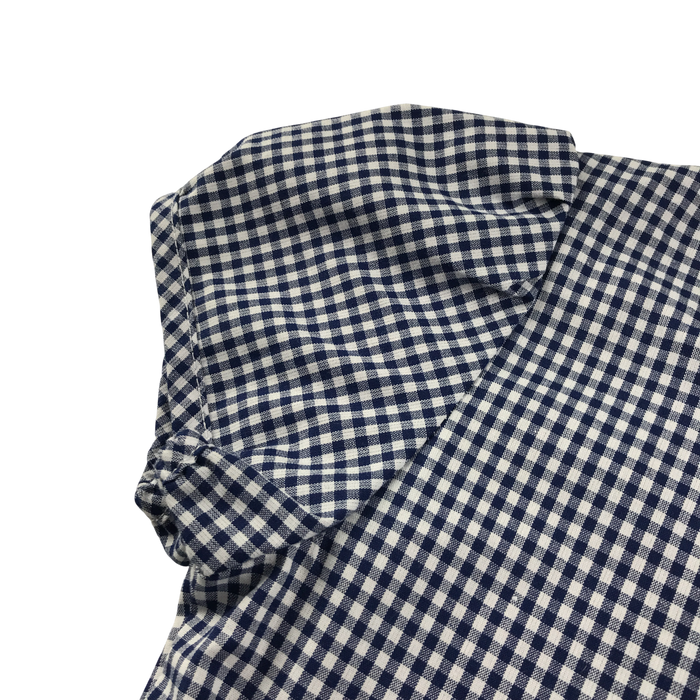 Navy gingham with buttons girls school summer dress