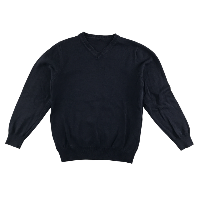 Navy unisex v-neck school jumper