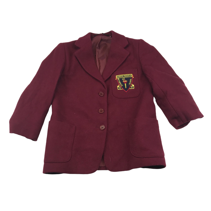 Netherlee Primary girls Burgundy Wool Mix Blazer