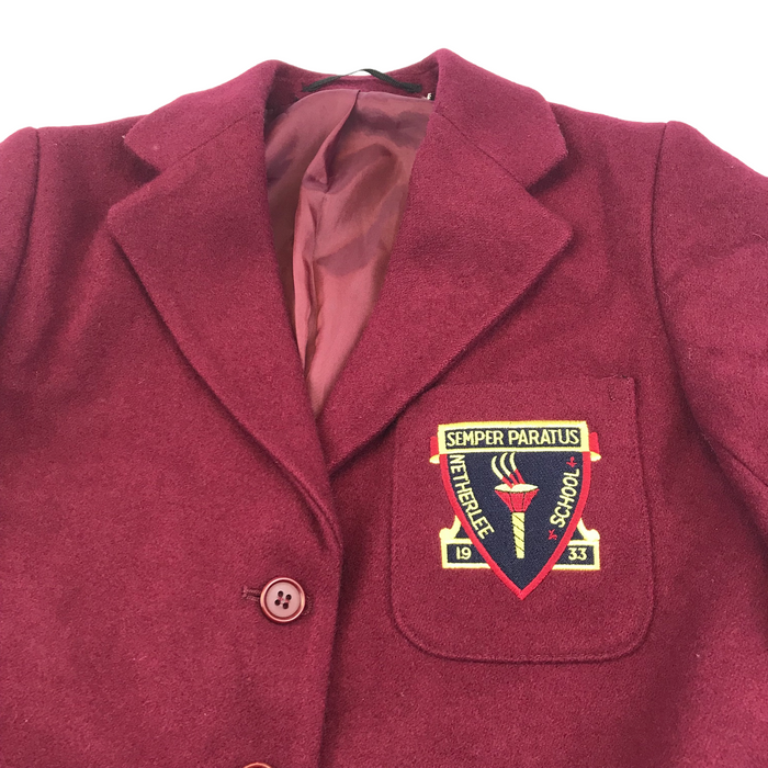 Netherlee Primary girls Burgundy Wool Mix Blazer