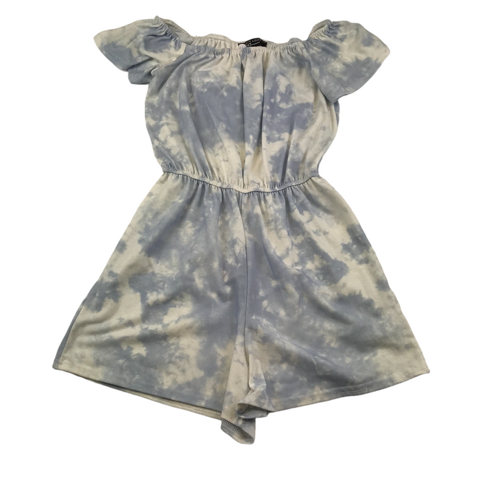 New Look 11-12 years blue and white pattern playsuit