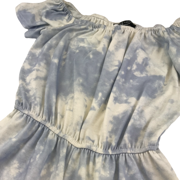 New Look 11-12 years blue and white pattern playsuit