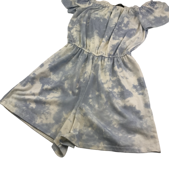 New Look 11-12 years blue and white pattern playsuit