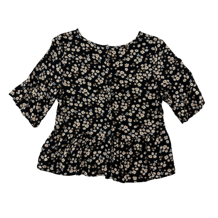 Next 11-12 years black floral blouse viscose