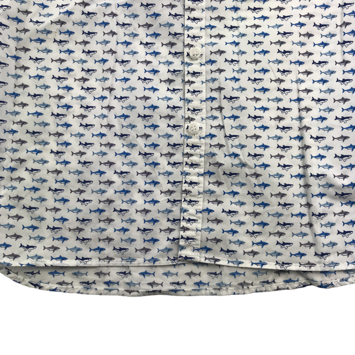 Next 12 years white and blue fish short sleeve shirt