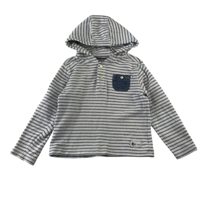 Next 4-5 years grey stripy cotton hoodie