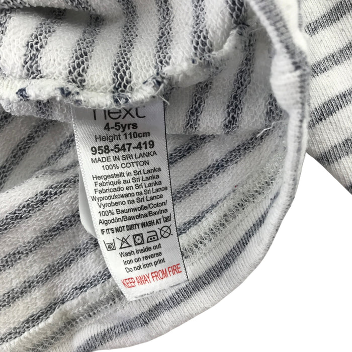 Next 4-5 years grey stripy cotton hoodie
