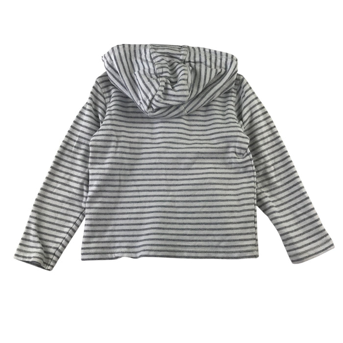 Next 4-5 years grey stripy cotton hoodie