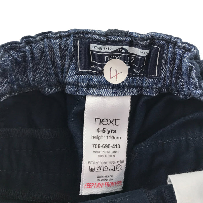 Next 4-5 years navy plain chino style cotton shorts