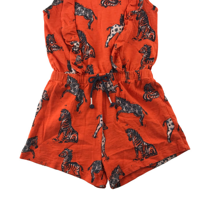 Next 4-5 years orange zebra playsuit