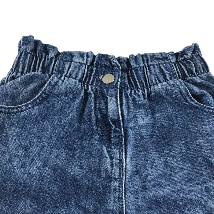 Next 5-6 years blue denim paper bag waist cotton shorts