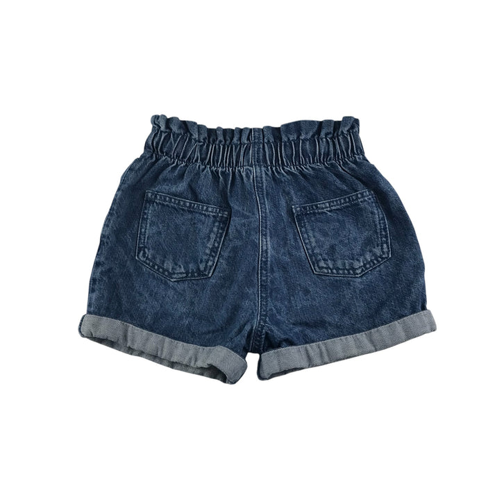 Next 5-6 years blue denim paper bag waist cotton shorts