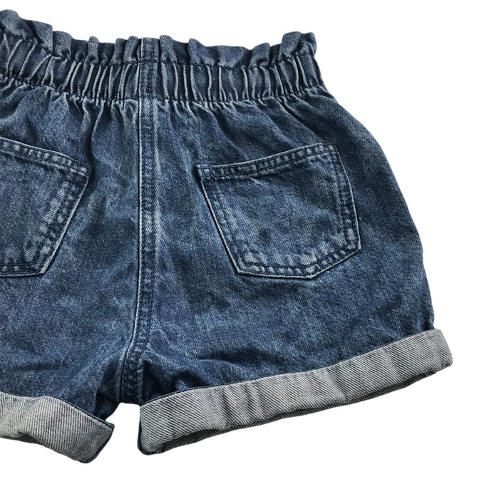 Next 5-6 years blue denim paper bag waist cotton shorts