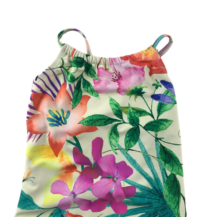 Next 5-6 years green pink white floral swimsuit