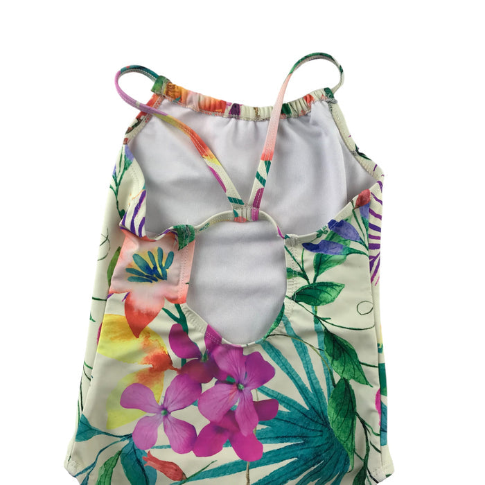 Next 5-6 years green pink white floral swimsuit